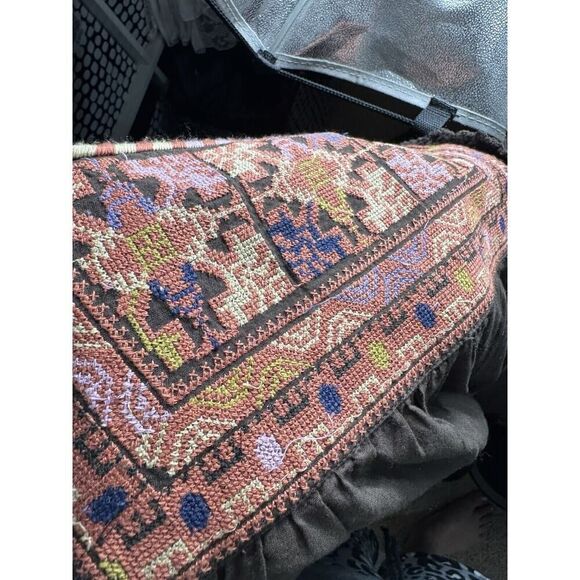 Free People Embroidered Mini Dress Brown Small Boho Western XS Folk Art Native - Picture 4 of 8